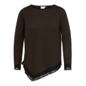 ONLY CARMAKOMA Alba assymetric lace bluse - Coffee Bean