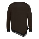 ONLY CARMAKOMA Alba assymetric lace bluse - Coffee Bean