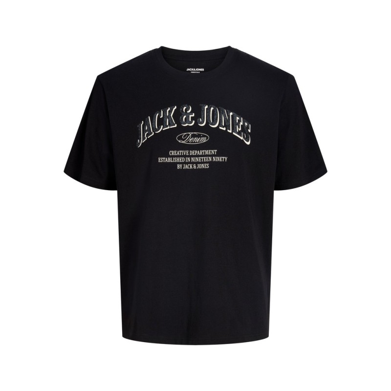 JACK & JONES PLUS Denver logo T-shirt - Black