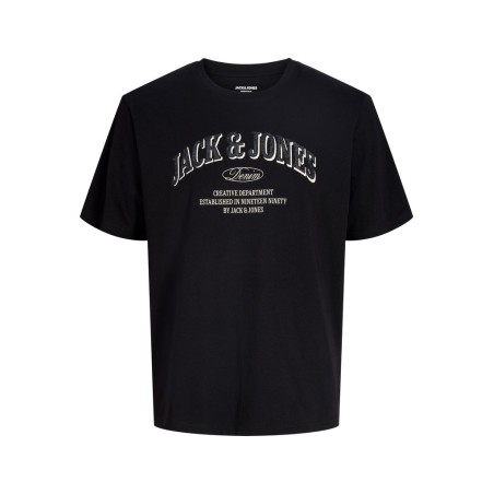 JACK & JONES PLUS Denver logo T-shirt - Black