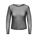 ONLY CARMAKOMA Opus mesh glitter bluse - Black / Silver glitter dots