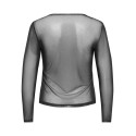 ONLY CARMAKOMA Opus mesh glitter bluse - Black / Silver glitter dots