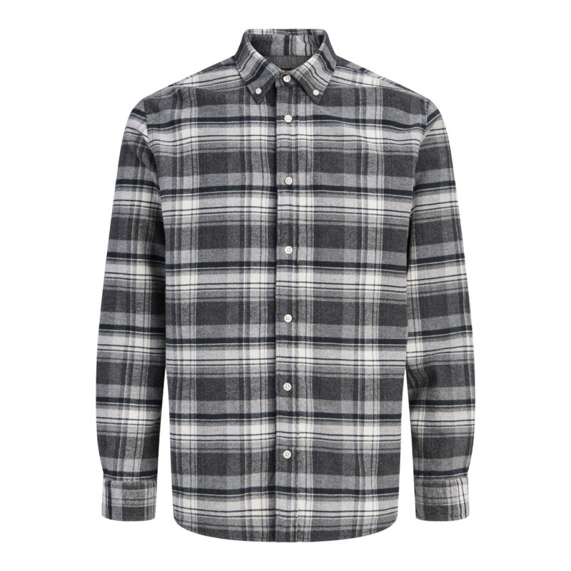 JACK & JONES Stanley flannel skjorte - Charcoal Gray