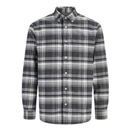 JACK & JONES Stanley flannel skjorte - Charcoal Gray