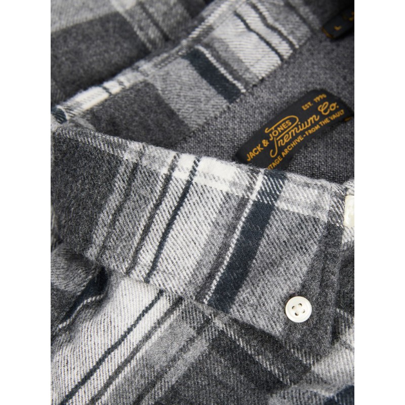 JACK & JONES Stanley flannel skjorte - Charcoal Gray