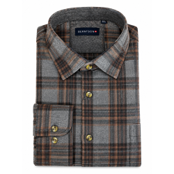 BERNTSON Skjorte - Grey Brown Check