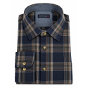 BERNTSON skjorte - Navy Brown Check