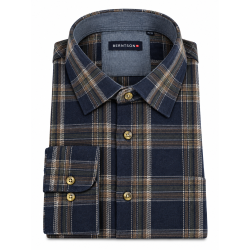 BERNTSON skjorte - Navy Brown Check