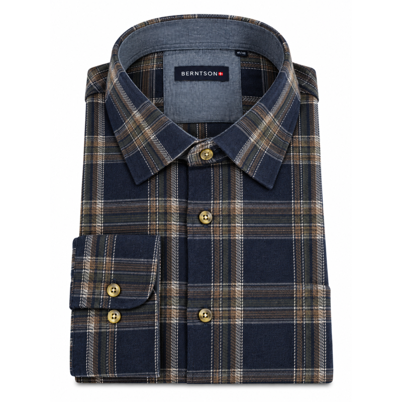 BERNTSON skjorte - Navy Brown Check
