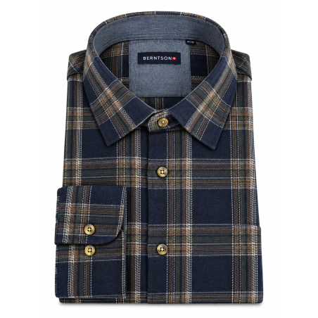 BERNTSON skjorte - Navy Brown Check