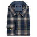 BERNTSON skjorte - Navy Beige Check