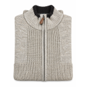 BERNTSON Strikcardigan - Beige