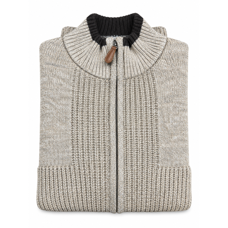 BERNTSON Strikcardigan - Beige