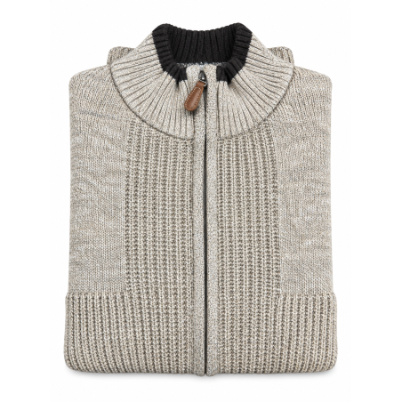 BERNTSON Strikcardigan - Beige