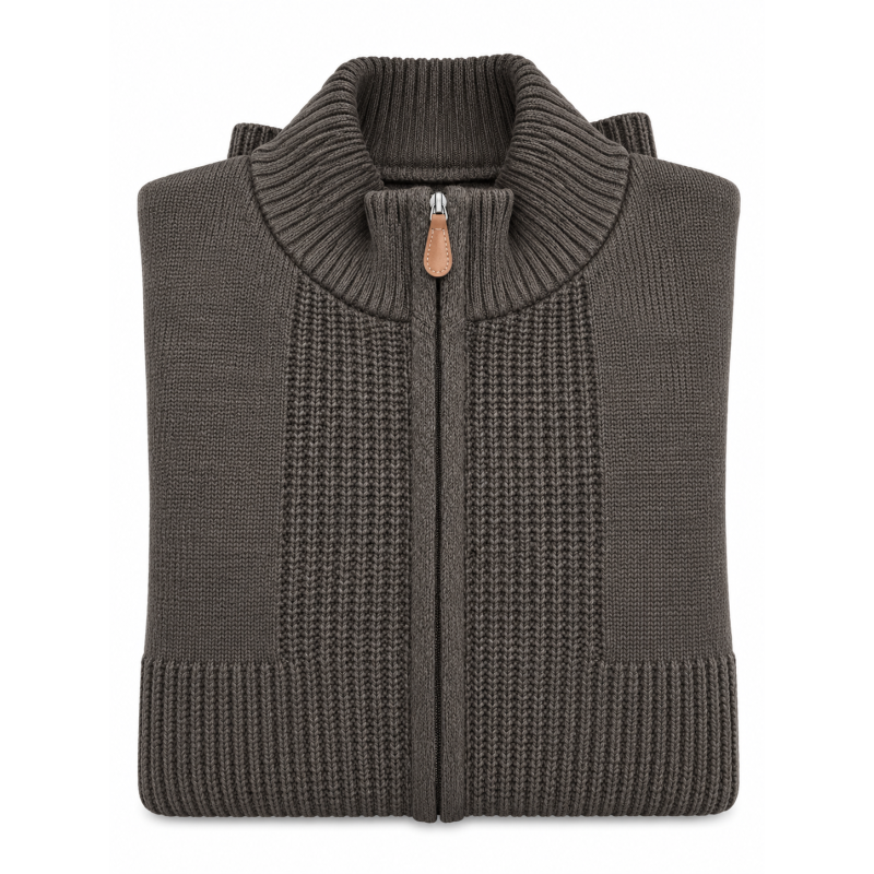 BERNTSON Strikcardigan - Brown