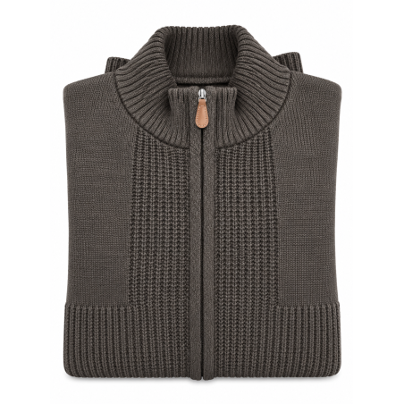 BERNTSON Strikcardigan - Brown