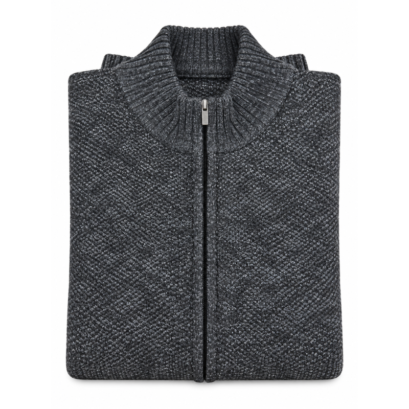 BERNTSON Strikcardigan - Anthracite
