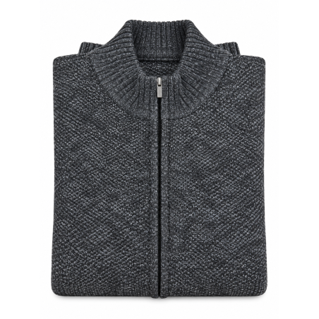 BERNTSON Strikcardigan - Anthracite