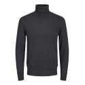 JACK & JONES Emil roll neck striktrøje - Dark Grey Melange