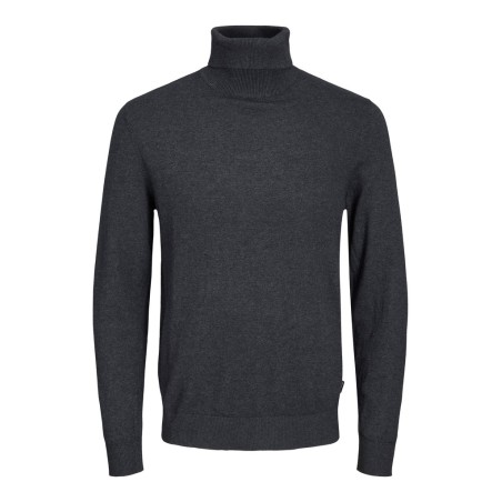 JACK & JONES Emil roll neck striktrøje - Dark Grey Melange