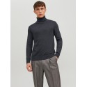 JACK & JONES Emil roll neck striktrøje - Dark Grey Melange