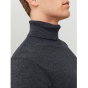 JACK & JONES Emil roll neck striktrøje - Dark Grey Melange