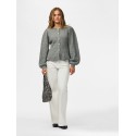 PIECES Silly puff strikcardigan - Medium Grey Melange
