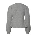 PIECES Silly puff strikcardigan - Medium Grey Melange