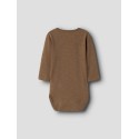 NAME IT BABY dreng - Rotram langærmet body - Sepia