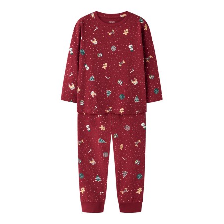 NAME IT MINI Vismas pyjamas sæt - Red Dahlia / Christmas