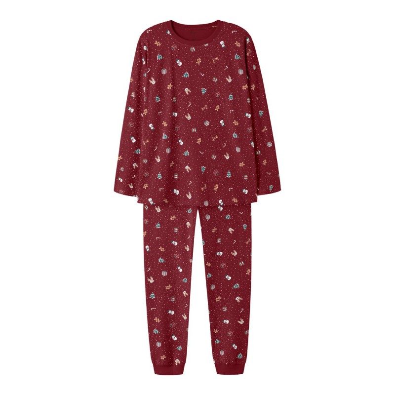 NAME IT ADULT Vismas pyjamassæt - Red Dahlia / Christmas