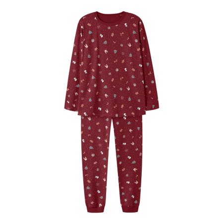 NAME IT ADULT Vismas pyjamassæt - Red Dahlia / Christmas