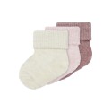 NAME IT BABY Neel 3 pak strømper - Rose Wine