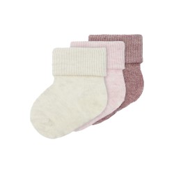 NAME IT BABY Neel 3 pak strømper - Rose Wine