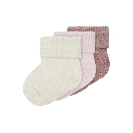 NAME IT BABY Neel 3 pak strømper - Rose Wine