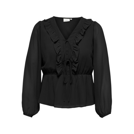 ONLY CARMAKOMA Thilda star frill v-neck bluse - Black