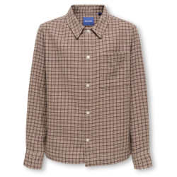 ONLY & SONS JUNIOR Hale flannel check skjorte - Travertine