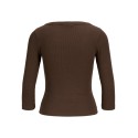 JJXX Fiffi 3/4 ærme rib v-hals bluse - Demitasse