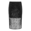 ONLY CARMAKOMA Hilo sequins midaxi nederdel - Black