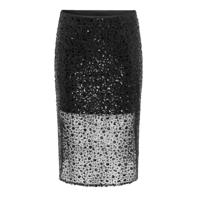 ONLY CARMAKOMA Hilo sequins midaxi nederdel - Black