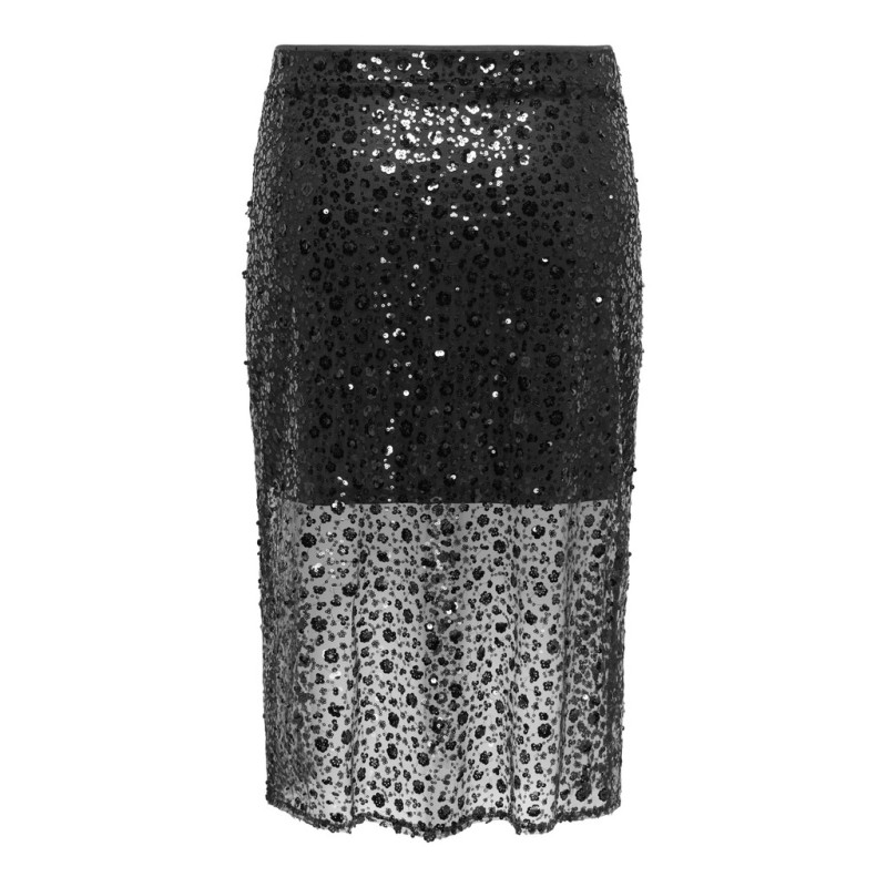ONLY CARMAKOMA Hilo sequins midaxi nederdel - Black