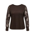 ONLY CARMAKOMA Amilla mix bluse - Coffee Bean