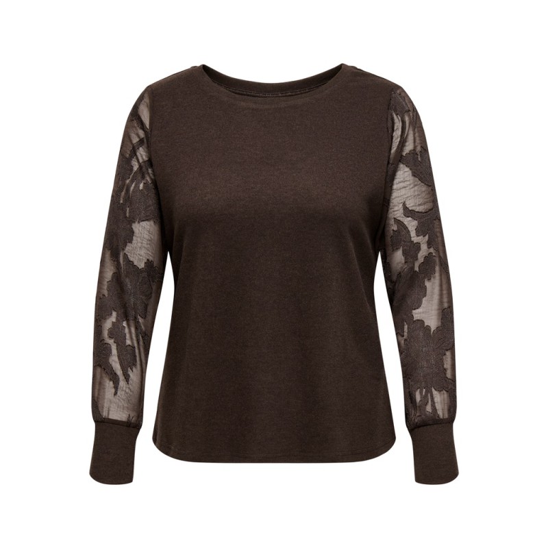 ONLY CARMAKOMA mix bluse - Coffee Bean