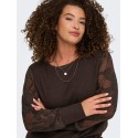 ONLY CARMAKOMA Amilla mix bluse - Coffee Bean