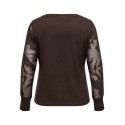 ONLY CARMAKOMA Amilla mix bluse - Coffee Bean