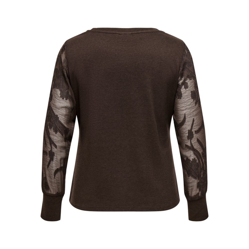 ONLY CARMAKOMA mix bluse - Coffee Bean