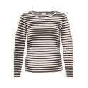ONLY CARMAKOMA Chili langærmet bluse - Coffee Bean / Cloud dancer