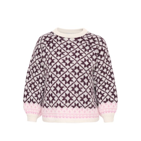 ONLY CARMAKOMA Caro striktrøje - Birch / Fig / Cyclamen