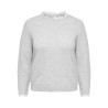 ONLY CARMAKOMA Cher detail striktrøje - Light Grey Melange