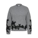ONLY CARMAKOMA Lisa high neck detail striktrøje - Medium Grey Melange